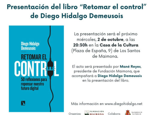 DIEGO HIDALGO DEMEUSOIS PRESENTARÁ EN AL CASA DE LA CULTURA SU NUEVO LIBRO: ‘RETOMAR EL CONTROL’